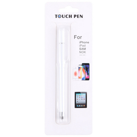 D-Pro Stylus Touch Pen rysik do ekranów dotykowych smartfon tablet 2w1 Stylus + Fiber Tip (Biały)