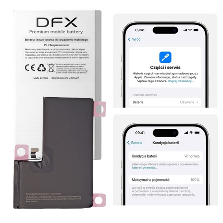 Bateria A3121 akumulator Li-ion 4422mAh Diagnosable z możliwością przypisania jako oryginał do Apple iPhone 15 Pro Max (Calibrated Used)