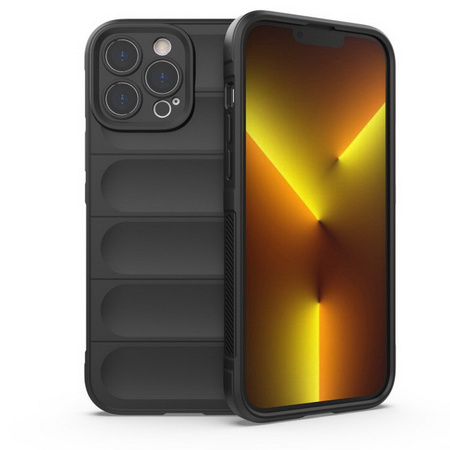Etui D-Pro 3D Silicone Case Wrist Rope ze smyczą na nadgarstek - iPhone 15 (Czarny)