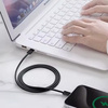Kabel przewód USB-C do USB-C Type-C do szybkiego ładowania PD 60W nylonowy oplot do Apple iPad mini/Air/Pro iPhone 15/16/Pro/Plus/Max 200cm 2m (Box) (Czarny)