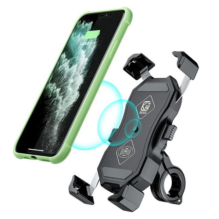 NOX Motorcycle Phone Holder 15W Wireless Charger USB QC3.0