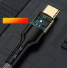 Kabel przewód USB-C do USB-C Type-C do szybkiego ładowania PD 100W nylonowy oplot 200cm 2m (Czarny / Złoty)