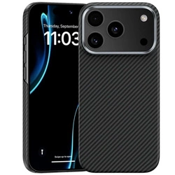 Etui D-Pro Carbon Kevlar® Air Slim Case 1500D MagSafe magnetyczna mocna cienka obudowa do Apple iPhone 17 Pro (Czarny)