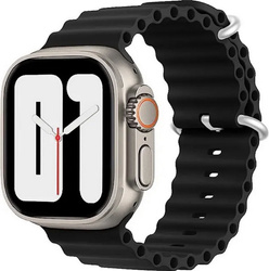Pasek opaska sportowa D-Pro Ocean Loop do zegarka Apple Watch 4/5/6/7/8/9/10/11/SE/Ultra 1/2/3 44/45/49mm (Czarny)