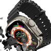 Szkło hartowane EX Pro z metalową aluminiową ramką szybka na ekran do Apple Watch Ultra 1/2 49mm (Black Titanium / Czarny)
