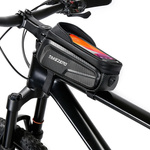 Uchwyt rowerowy Takezero TZ01 torba sakwa na ramę roweru wodoodporna dotykowa pojemna saszetka pokrowiec etui na telefon (Czarny)