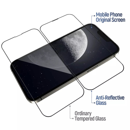 Szkło hartowane XHD AR Anti Reflective Glass szybka anty-refleksyjna przeciwodblaskowa do Apple iPhone 16 Pro (Clear / Black Frame)
