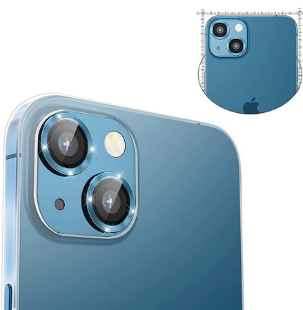 Zestaw szkło szybka ochronna na kamerę aparat obiektyw do iPhone  13 mini/13 (2 szt.) (Niebieski)