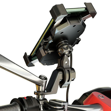 NOX Motorcycle Phone Holder 15W Wireless Charger USB QC3.0
