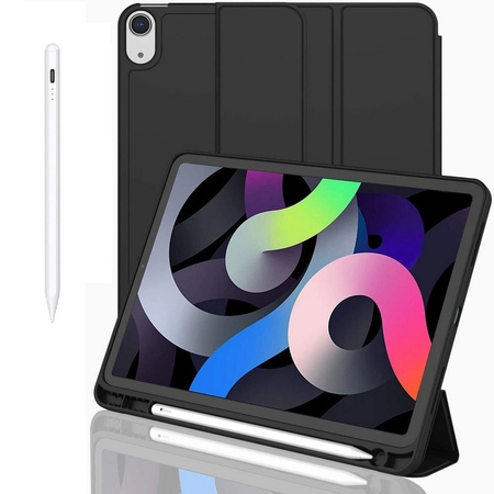 Etui D-Pro Smart Cover Case pokrowiec obudowa z klapką + rysik Stylus Pen Pencil 2 Gen. do iPad Pro 10 Gen. (2022) / 11 Gen. (2025) (Czarny)