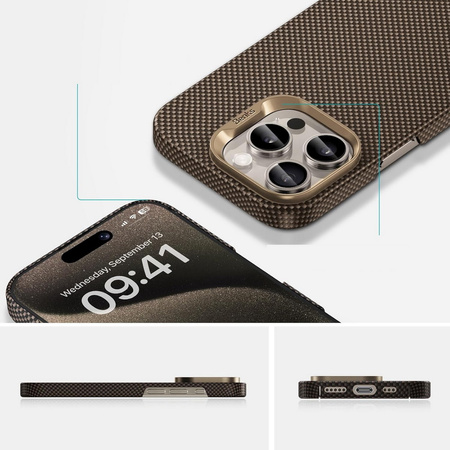 Etui Benks Armor Tint Kevlar® Aramid Fiber 1000D MagSafe obudowa magnetyczna mocna ultra cienka do Apple iPhone 16 Pro (Dawn Light Gold - Złoty)