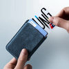 Portfel magnetyczny na karty Sancore Alcantara® oryginalna włoska tkanina zamszowa z magnesem MagSafe MagSafe Wallet do iPhone (Graphite Black)