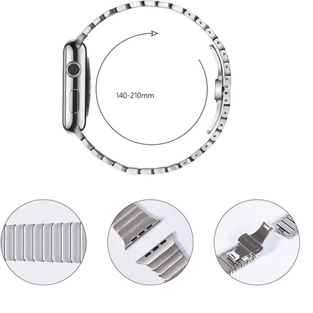 Pasek bransoleta stalowa Steel Link do Apple Watch 4/5/6/7/8/9/10/11/SE/Ultra 1/2/3 44/45/49mm (Tytanowy)