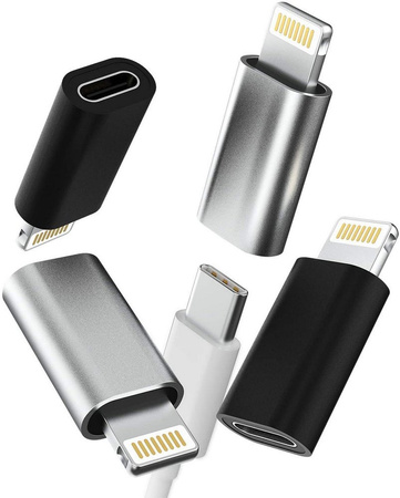 Adapter przejściówka USB-C Typ-C do Apple Lightning iPhone (Silver)
