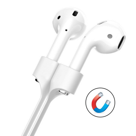 Linka D-Pro Magnetic Strap pasek magnetyczny na szyję do słuchawek Apple AirPods 1/2/3/4/Pro 1/2/3 (Biały)