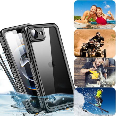 Etui D-Pro 360° Waterproof Case IP68 obudowa wodoodporna wodoszczelna pancerna do iPhone 16e (Czarny)
