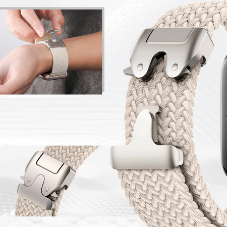 Pasek D-Pro Braid Nylon Band Parachute Buckle opaska nylonowa z metalowym zapięciem do Apple Watch 44/45/46/49mm (OMG Black Rainbow)