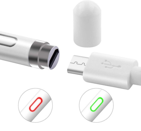 Rysik D-Pro Stylus Pen Active Pencil S7 aktywny pojemnościowy uniwersalny do ekranów dotykowych tablet telefon iOS Android Windows (Biały)