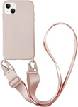 Etui D-Pro Crossbody XL obudowa pasek smycz zawieszka na ramię szyję iPhone 14/15 Plus (Różowy)