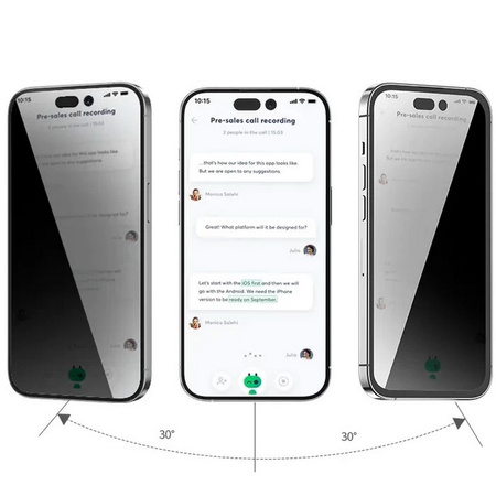 Szkło hartowane XHD Privacy Anti-Spy Glass prywatyzująca zaciemniająca antyszpiegowskia szybka ochronna na ekran do Apple iPhone 16 Pro/17