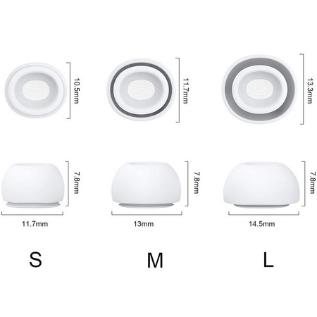 Ear Tips silikonowe gumki wkładki douszne  S/M/L do słuchawek Apple AirPods Pro 1/2 (OEM)