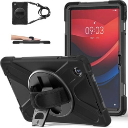 Etui D-Pro 360 Armor Strap Case obudowa pancerna z uchwytem na rękę i paskiem na ramię do Lenovo Tab M11 10.95" (TB-330FU/TB-330XU/ TB-330FC) / Lenovo Tab K11 2024 / Lenovo Xioxin Pad 2024 (Czarny)