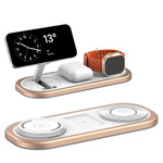 Ładowarka indukcyjna MFC 3in1 Magnetic Charging Station potrójna bezprzewodowa magnetyczna stacja ładująca do MagSafe Apple Watch AirPods iPhone (Biała)