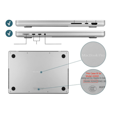 Etui Hard Case obudowa do Apple MacBook Pro 16 M1/M2/M3/M4 (A2485/A2780/A2991/A3186/A3403) (2021-2024) (Czarny Mat)
