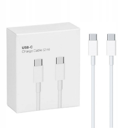 Kabel przewód szybki 60W USB-C do USB-C Typ C do MacBook 100cm 1m (Biały)