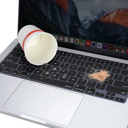 Osłona silikonowa nakładka na klawiaturę do Apple do MacBook Pro 14/Pro 16 M1/M2/M3/M4/M5 (2021-2025) / Air 13/Air 15 M2/M3/M4 (2022-2025) (EU) (Czarny)