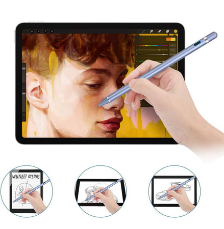 Rysik D-Pro Stylus Pen Active Pencil S7 aktywny pojemnościowy uniwersalny do ekranów dotykowych tablet telefon iOS Android Windows (Niebieski)