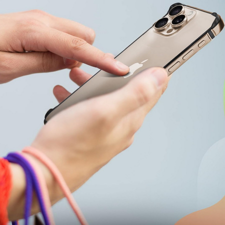 Etui D-Pro Bumper Metal+TPU ramka ochronna aluminium+guma do Apple iPhone 15 Pro (Titanium / Tytanowy)