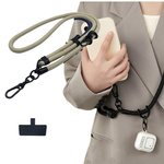 D-Pro 2in1 Crossbody Rope Phone + Earphones smycz pasek na szyję wkładka pod etui do telefonu (Orange)