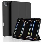 Etui D-Pro Smart Cover Case pokrowiec obudowa z klapką z uchwytem na rysik do Apple iPad Pro 11" 5 Gen. M4 (2024) / 6 Gen. M5 (2025) (Czarny)