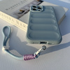Etui D-Pro 3D Silicone Case Wrist Rope ze smyczą na nadgarstek - iPhone 15 Pro (Czarny)