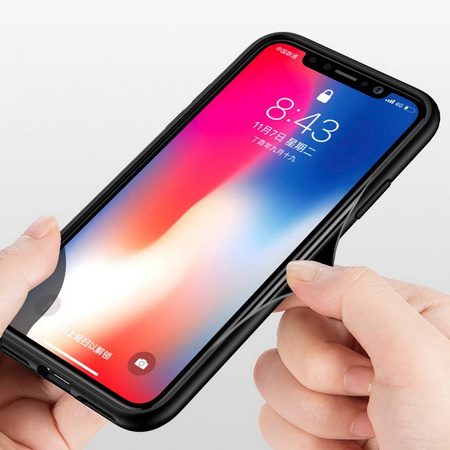 Etui D-Pro Matte Hybrid obudowa matowa do iPhone XS Max (Czarny)