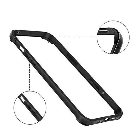 Etui D-Pro Bumper Metal+TPU ramka ochronna aluminium+guma do Apple iPhone 15 Pro (Black / Czarny)
