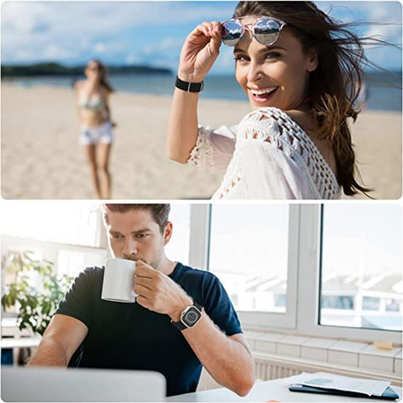 Pasek opaska sportowa D-Pro Ocean Loop do zegarka Apple Watch 4/5/6/7/8/9/10/11/SE/Ultra 1/2/3 44/45/49mm (Czarny)