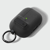 Etui D-Pro Suede Safe Anti-Lost Case bezpieczna zamykana obudowa zamszowa z metalowym karabińczykiem do Apple AirPods Pro 1/2 (Szary + Czarny breloczek)