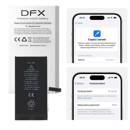 Bateria A2863 akumulator Li-ion 3279mAh Diagnosable z możliwością przypisania jako oryginał do Apple iPhone 14 (Calibrated Used)