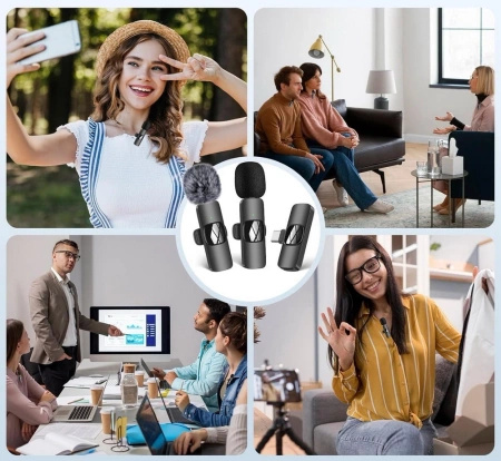 Zestaw lampa pierścieniowa LED Ring Fill + statyw tripod 130cm + mikrofon bezprzewodowy USB-C + Lightning + selfiestick z lampą LED 