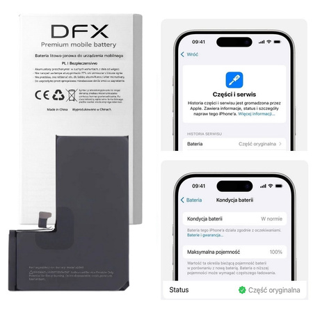 Bateria A2866 akumulator Li-ion 3200mAh Diagnosable z możliwością przypisania jako Oryginalna/Nowa do Apple iPhone 14 Pro (Calibrated New)