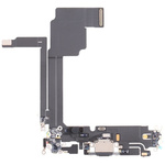 Gniazdo złącze port dock ładowania mikrofon dolny taśma flex Lightning do Apple iPhone 15 Pro Max (OEM Oryginał) (Czarny)
