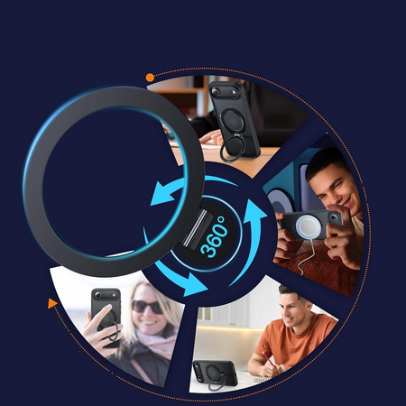 Etui D-Pro Matte MagSafe Stand Case obudowa magnetyczna matowa magnes stojak podstawka do Apple iPhone 17 Air (Czarny)