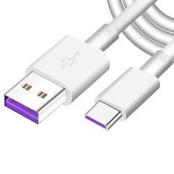 Kabel USB do USB-C Typ C SuperCharge 5A 100cm (White)