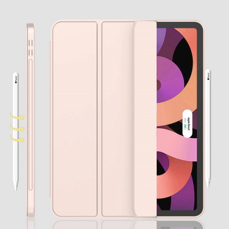 Etui D-Pro Smart Cover Case pokrowiec obudowa z klapką z uchwytem na rysik Apple Pencil / iPad Pro 10 Gen. (2022) / 11 Gen. (2025) (Różowy)