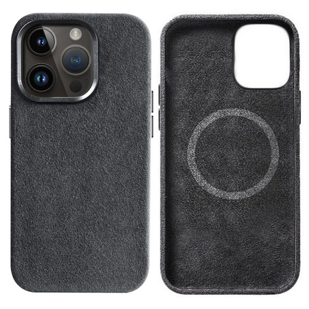 Etui Sancore Alcantara® oryginalna włoska tkanina zamszowa obudowa z magnesem MagSafe iPhone 12 Pro Max (Tytanowy) 