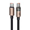 Kabel Mcdodo przewód USB-C do USB-C Type-C do szybkiego ładowania PD 100W nylonowy oplot 120cm 1.2m (Czarny/Złoty)