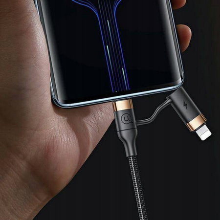 Usams Kabel 4w1 USB-A/USB-C do USB-C/Lightning (Black)