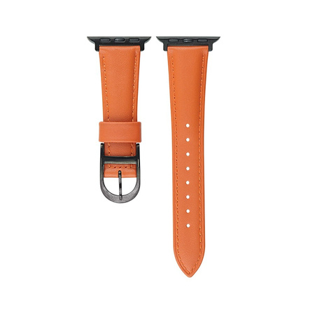 Pasek Glow Leather Band  skórzana bransoleta do Apple Watch 4/5/6/7/8/9/10/11/SE 1/2/3 40/41/42mm (Brązowy/ Czarny)